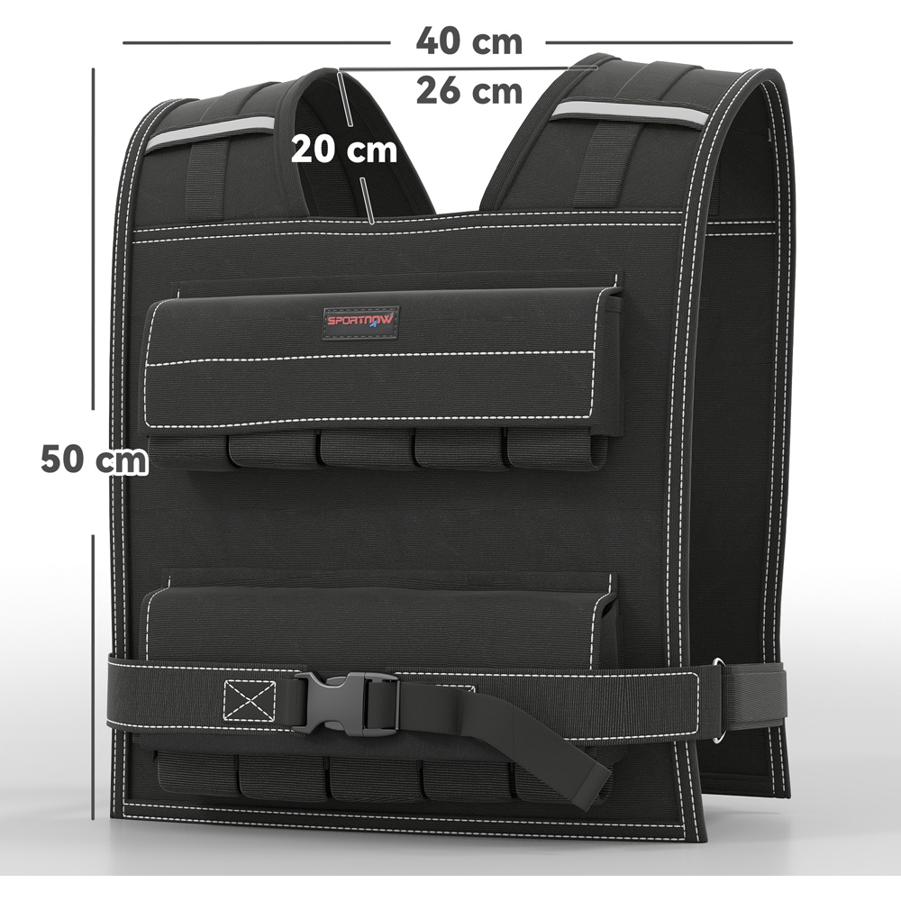 HOMCOM 20kg Adjustable Running Weighted Vest with 20 Metal Weights Image 9