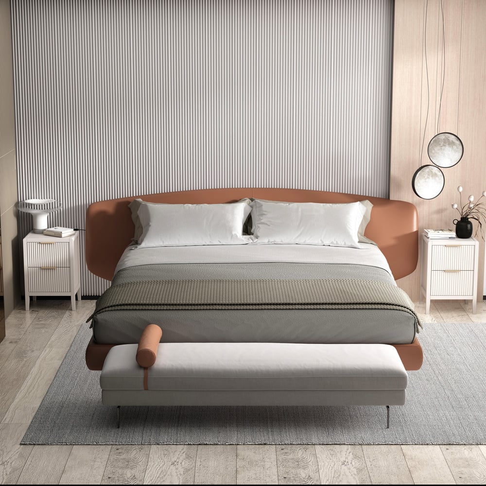 Castel 2 Drawers White Bedside Table Image 8