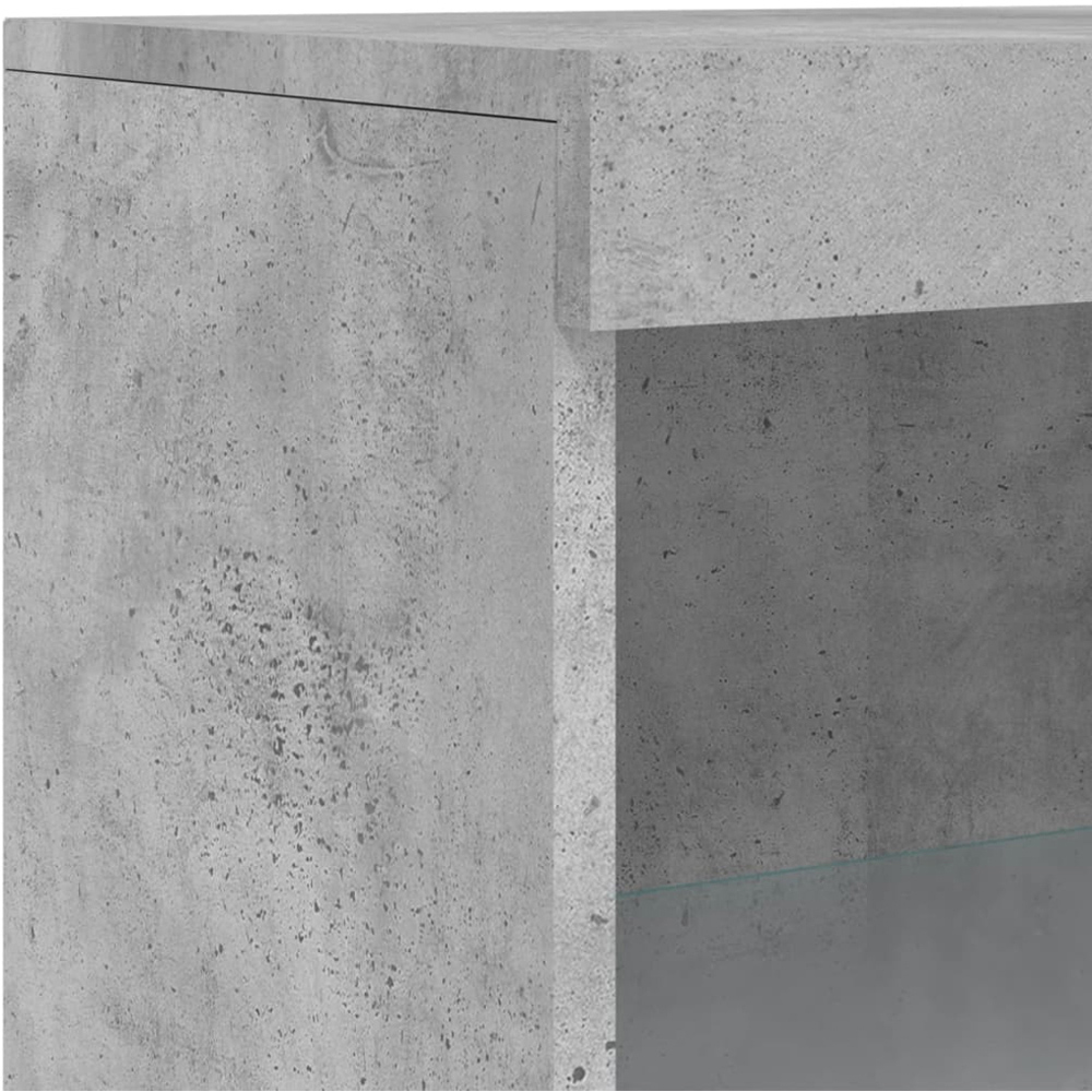 vidaXL 4 Shelf Concrete Grey Wooden Sideboard with LED Lights Image 7