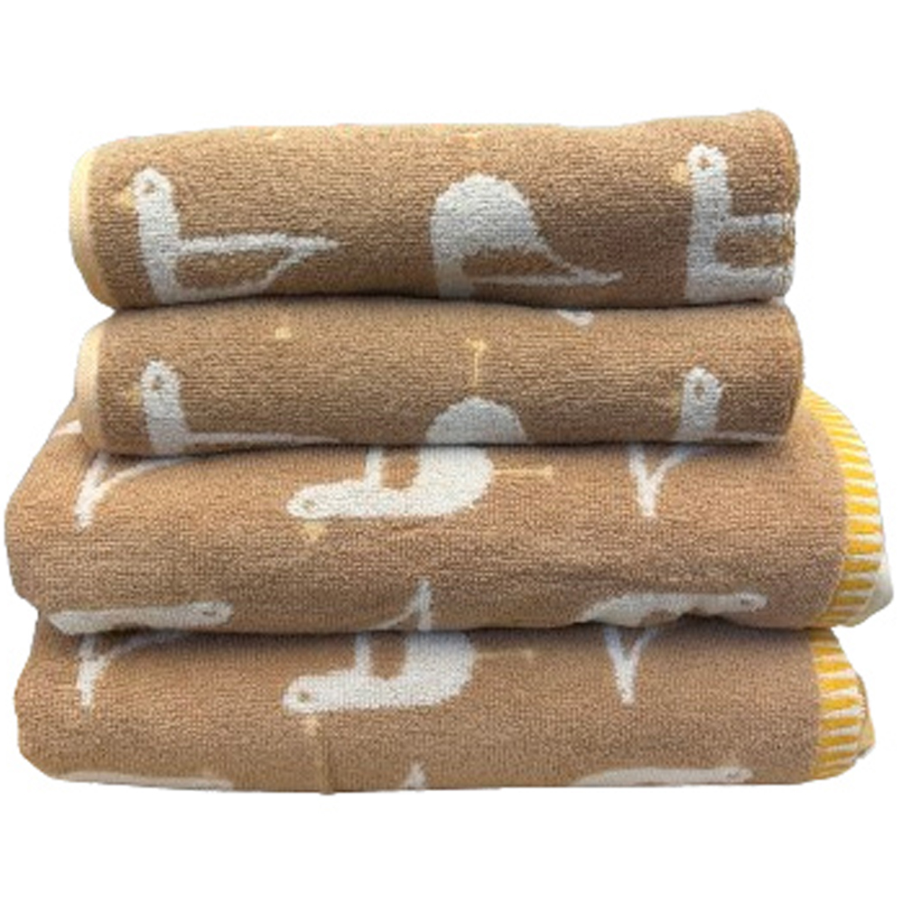 Bellissimo Sea Gull Beige Turkish Cotton Hand and Bath Towels Set of 4 Image 1