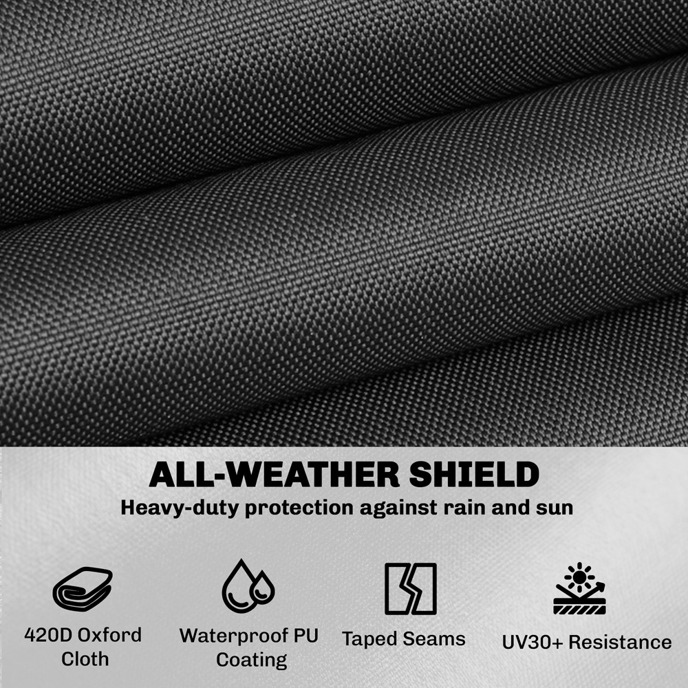 Outsunny Black V-Shaped Waterproof Anti-UV Sectional Sofa Cover 216 x 216 x 78cm Image 6