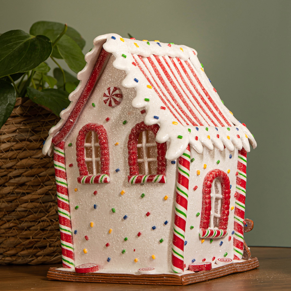 Samuel Alexander Light Up Gingerbread Candy Cabin Christmas Decoration 20cm Image 3