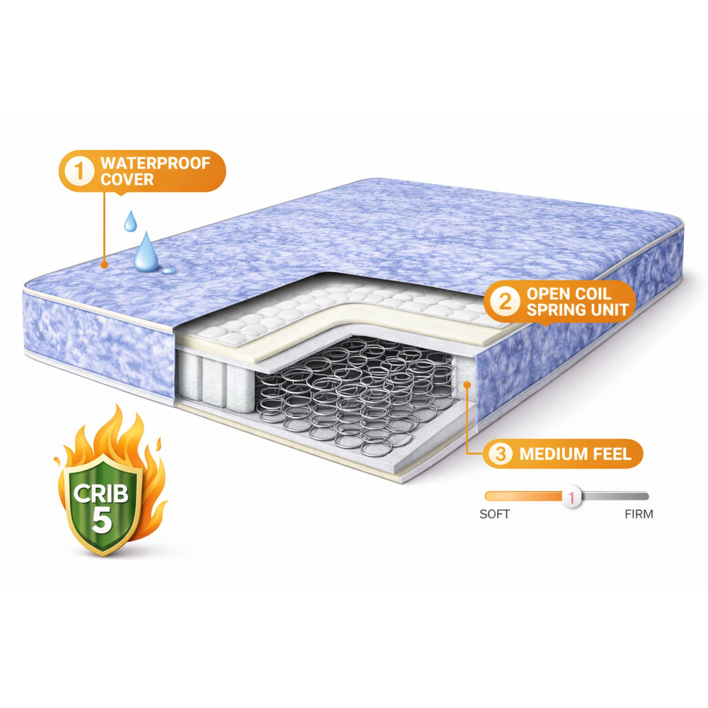 Sareer Ritz Double Coil Crib 5 Mattress Image 5