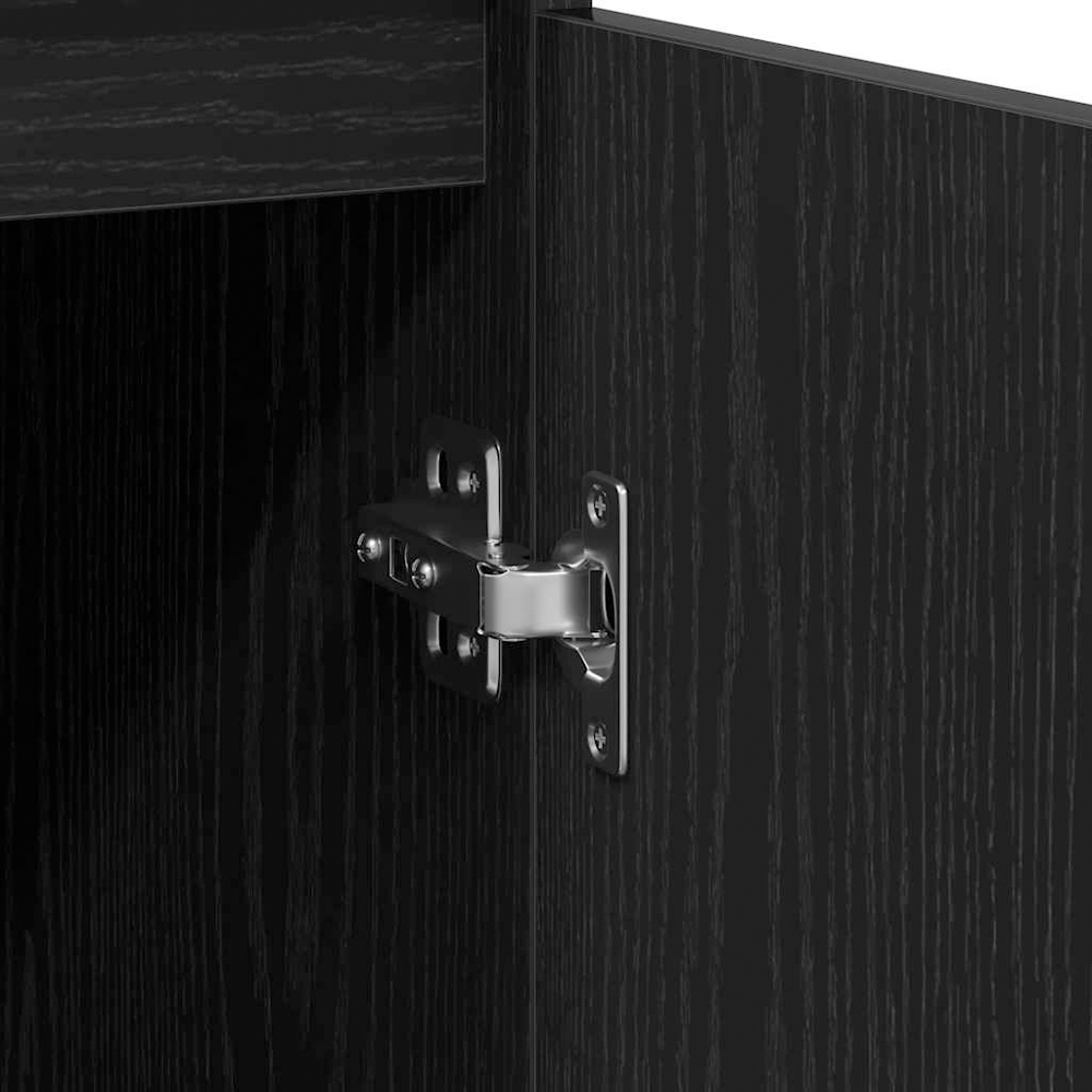 vidaXL 2 Door 2 Shelf Black Sideboard Image 8