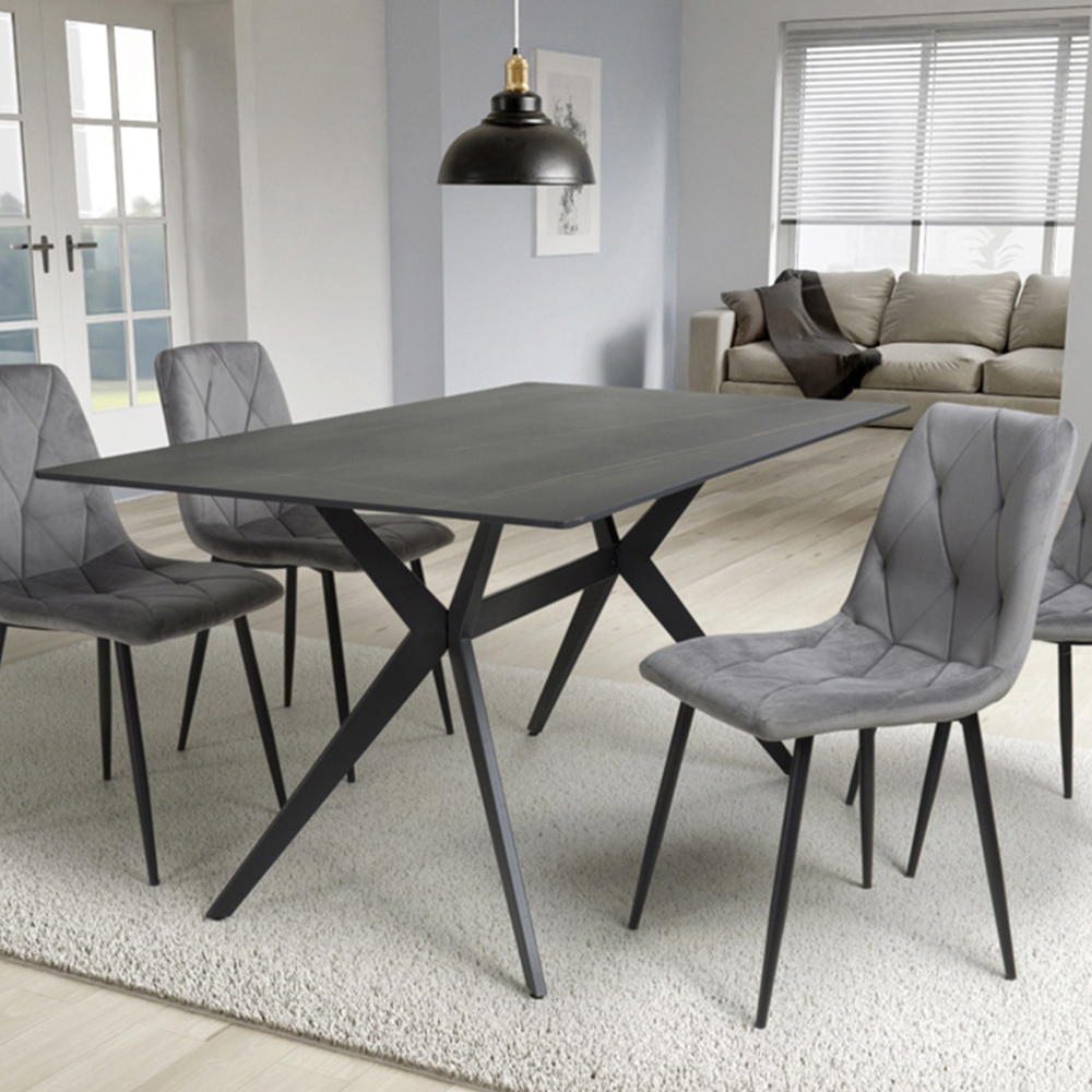 Timor 6 Seater Dining Table Black Image 7
