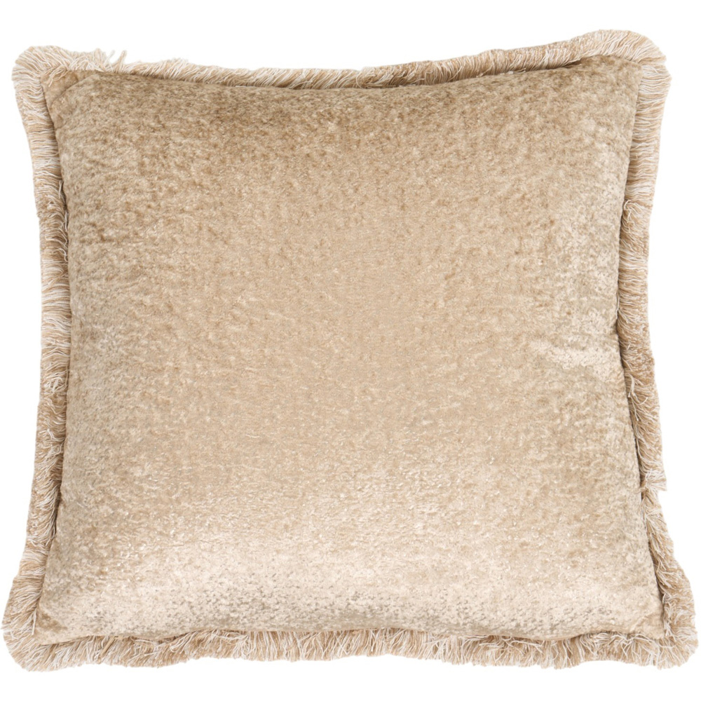 Ella Fringe Edge Cushion Champagne Image 1
