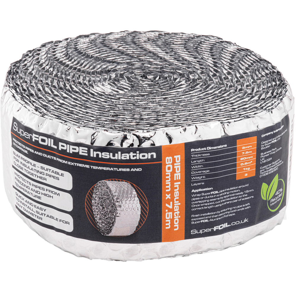SuperFOIL 80mm x 7.5m Pipe Insulation Image 1