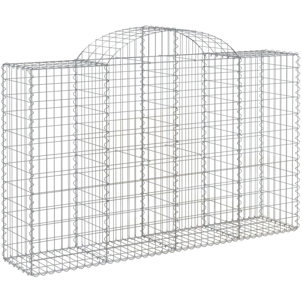 vidaXL Silver Galvanised Iron Gabion Basket 200 x 50 x 120/140cm 20 Pack Image 1