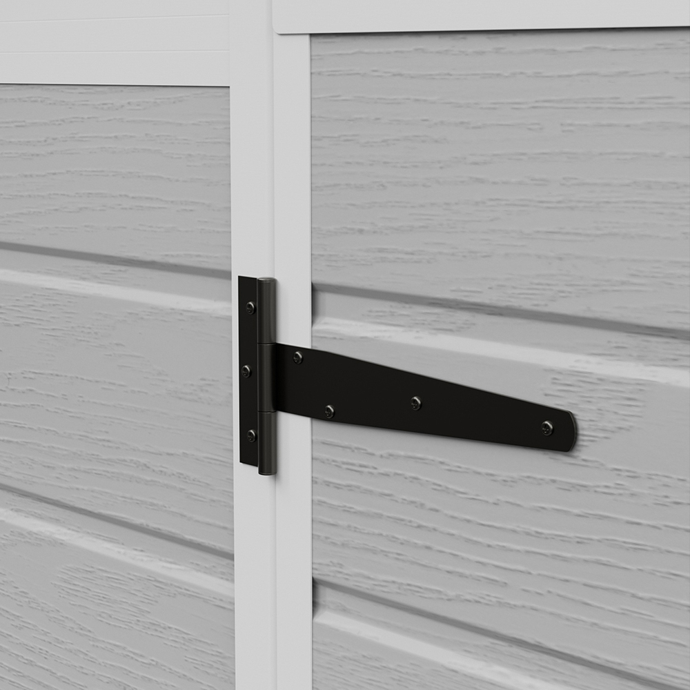 Living and Home 8 x 6ft Smokey Grey Wood Grain Plastic Apex Storage Shed Image 5