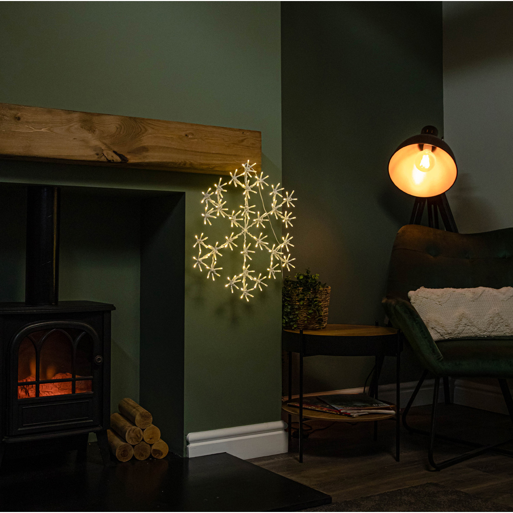 Samuel Alexander Warm White LED Light up Hanging Christmas Snowflake 50cm Image 6