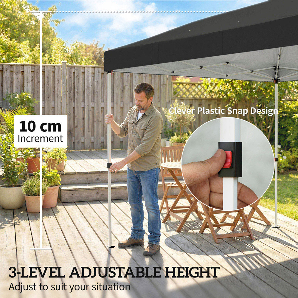 Outsunny 3 x 6m Black Pop Up Gazebo Image 4