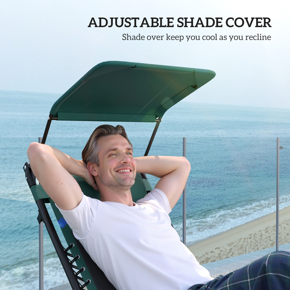 Outsunny Green Zero Gravity Folding Reclining Chair Image 6
