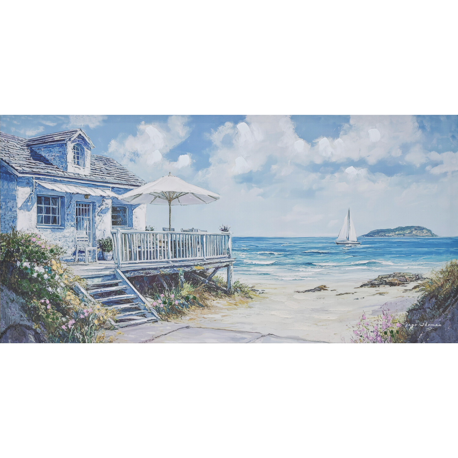 Jago Thomas Beach Escape Canvas Blue Image 1