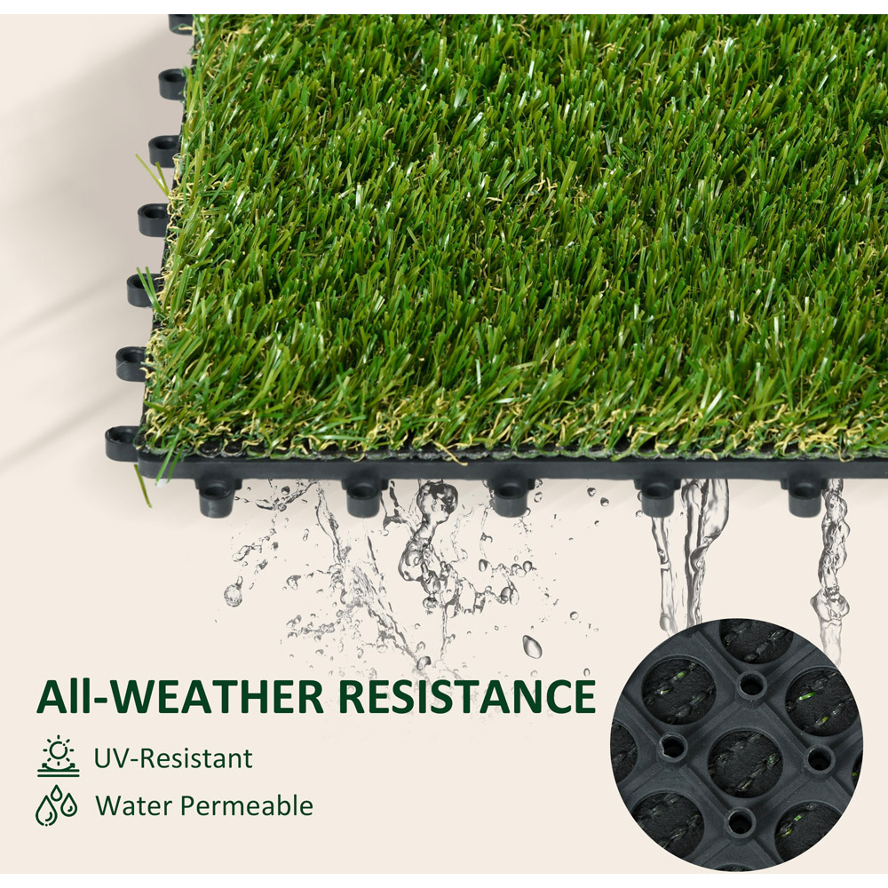 Outsunny 25mm Artificial Grass Turf Mat 30 x 30cm 10 Pack Image 5