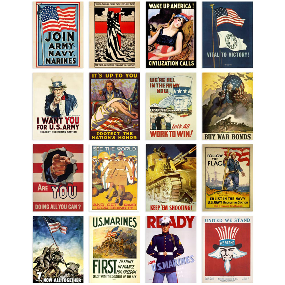 Artery8 World War 2 USA Military Recruitment Wall Art Print 30 x 41cm 16 Pack Image 1