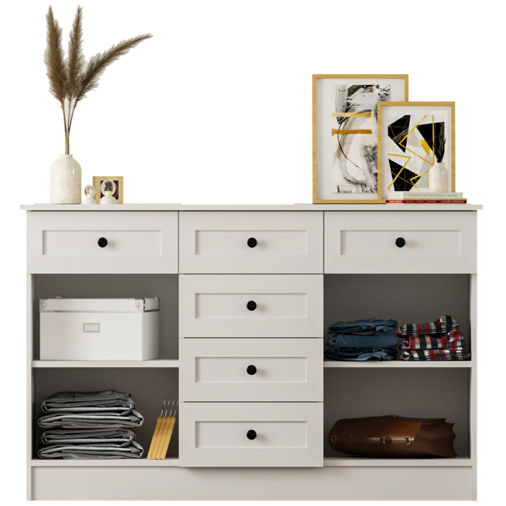 Evu VIENNA 2 Doors 6 Drawers White Sideboard Image 4