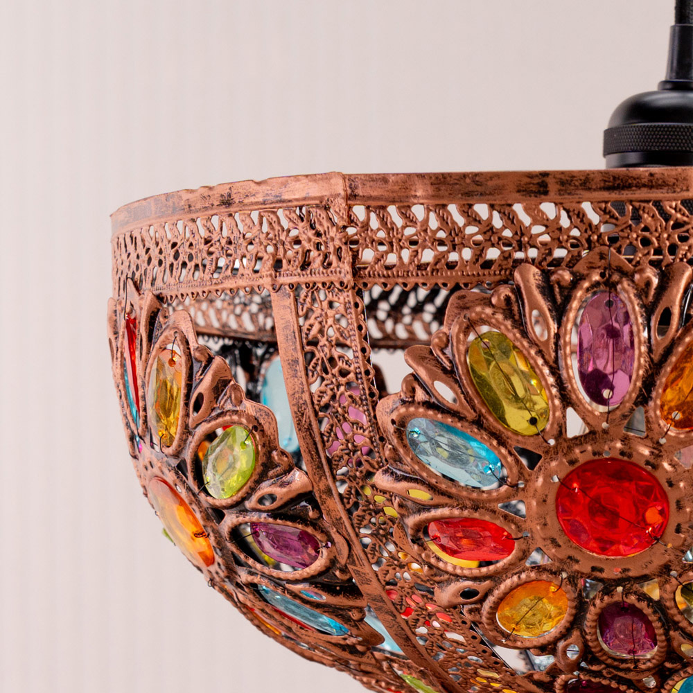 ValueLights Easy Fit Samia Moroccan Style Bronze Uplighter Lamp Shade Image 3