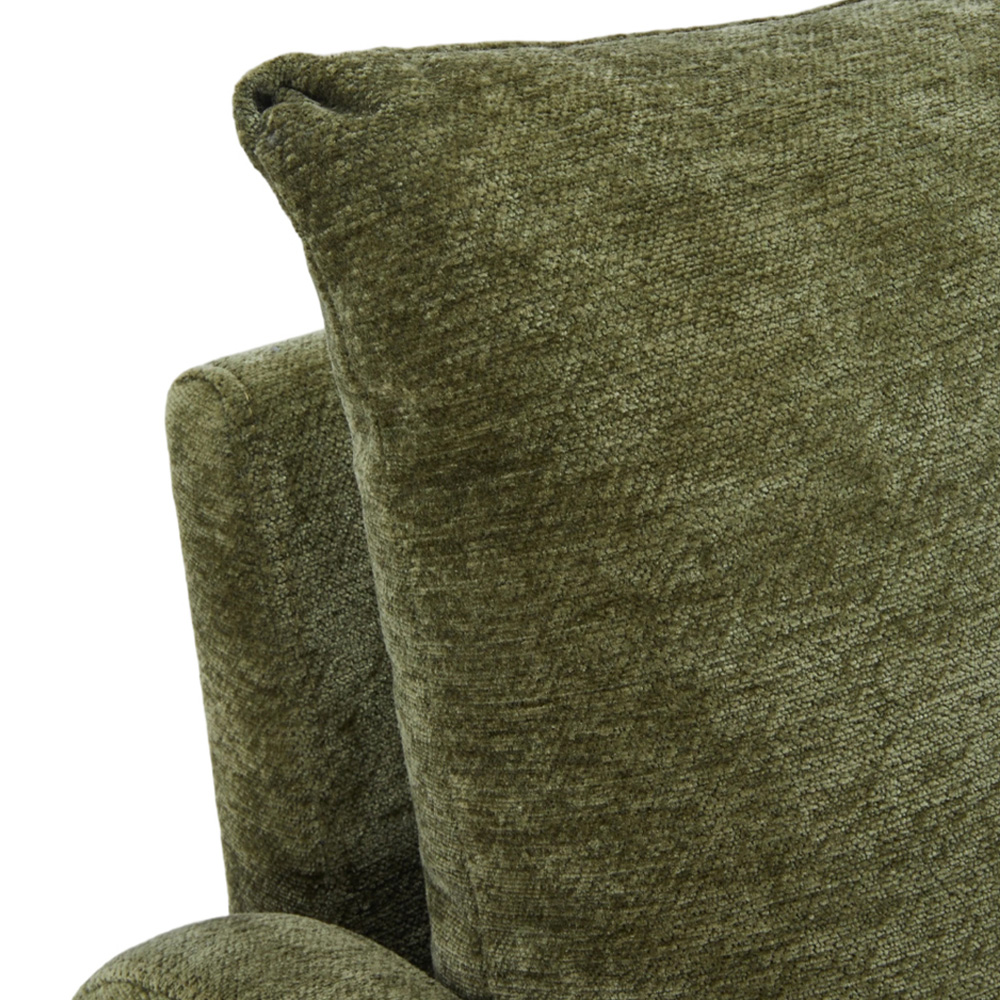 Living and Home Green Chenille Upholstered Accent Chair with Lumbar Pillow Image 6