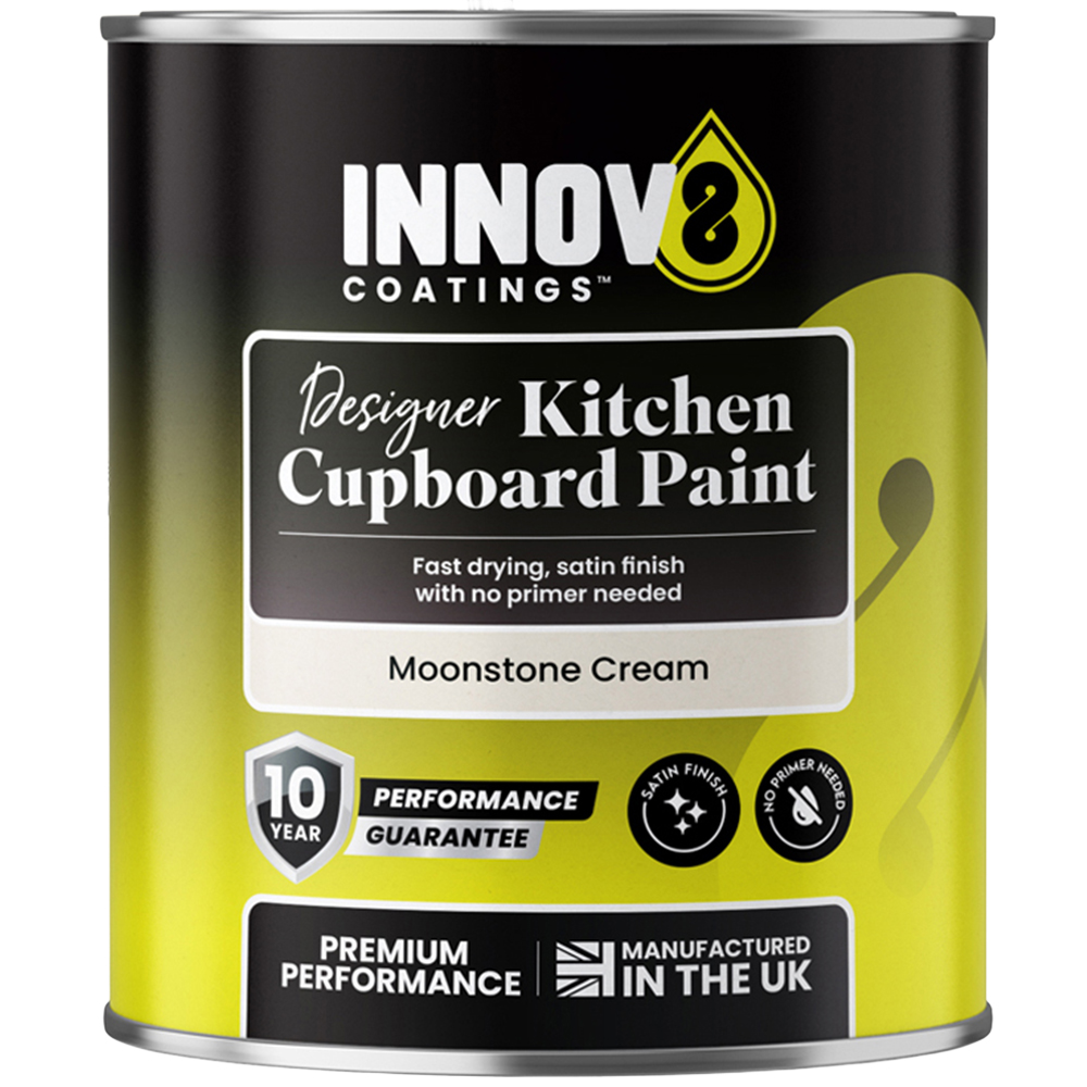 Innov8 Coatings Designer Kitchen Cupboard Paint 750ml Moonstone Cream Image 2