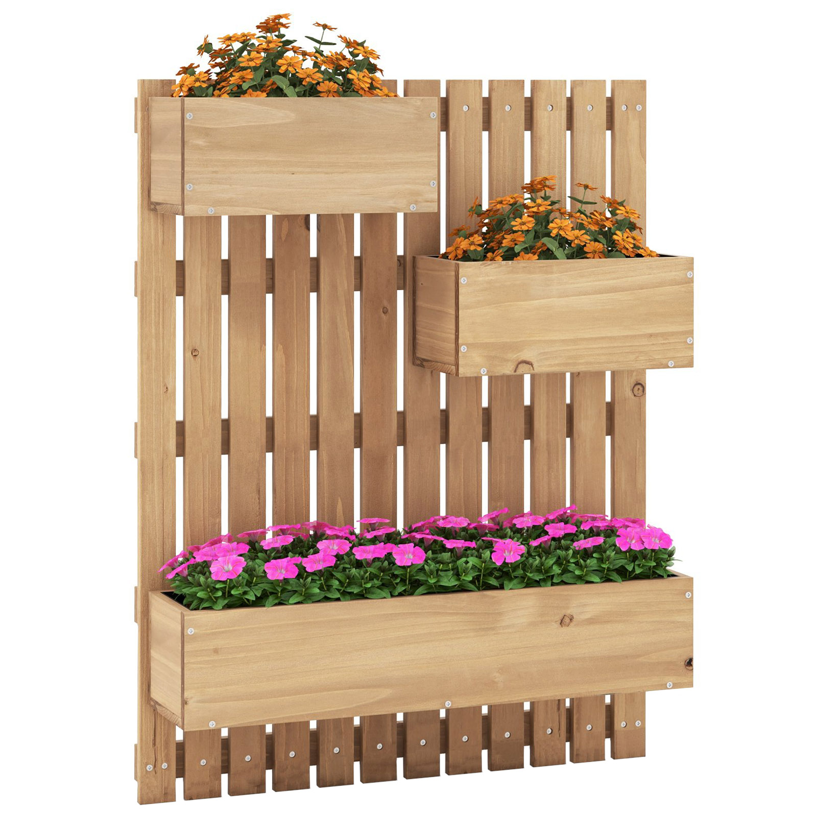 Costway Natural Wall Mounted Garden Planter Image 1