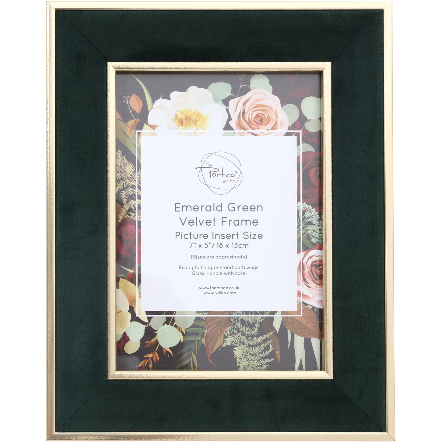 Emerald Green Velvet Frame - Green / 7 x 5in Image 1
