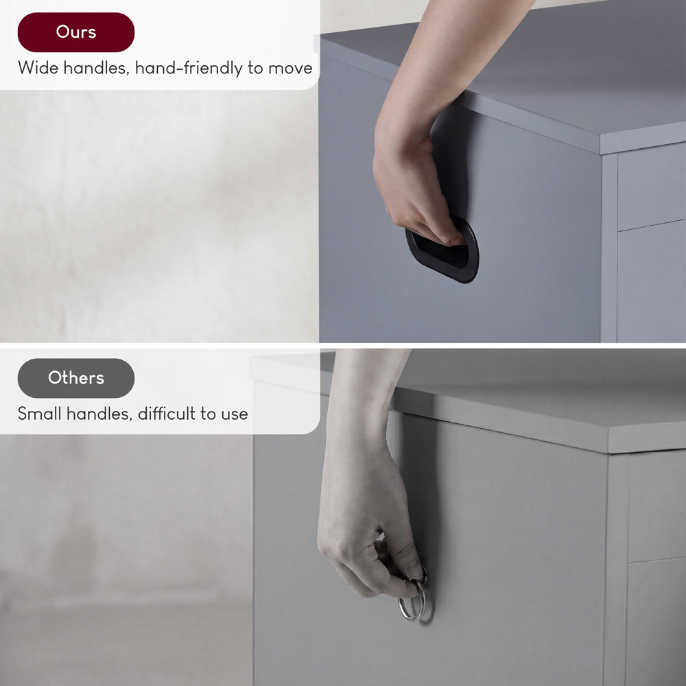 VIDA DESIGNS Grey Small Storage Ottoman Bench Image 4