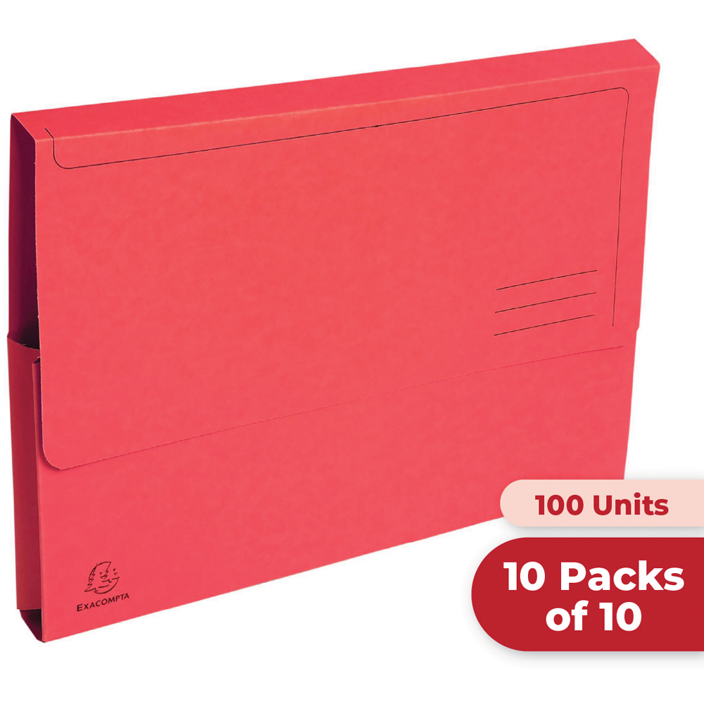 Exacompta Forever Red Recycled A4 Document Wallet 10 Pack Image 1