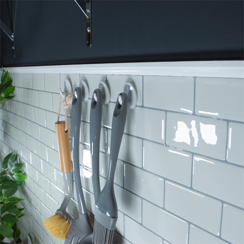 St Helens Oval Shape Plastic Self Adhesive Hook 6 Pack Image 4