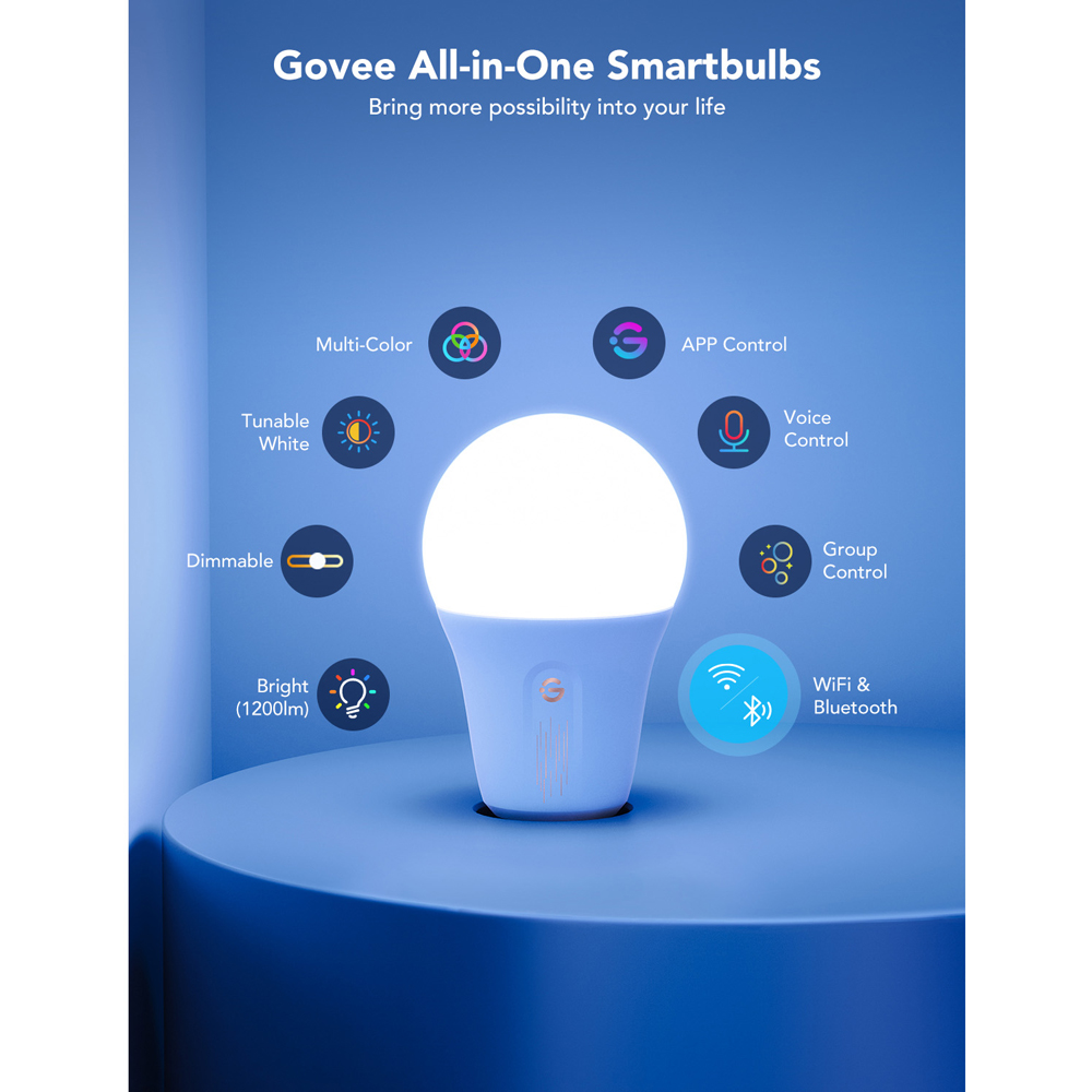 Govee RGBWW E27 Smart LED Bulb 2 Pack Image 3