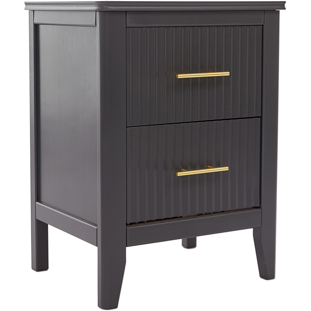Fregona 2 Drawer Charcoal Bedside Table Image 2