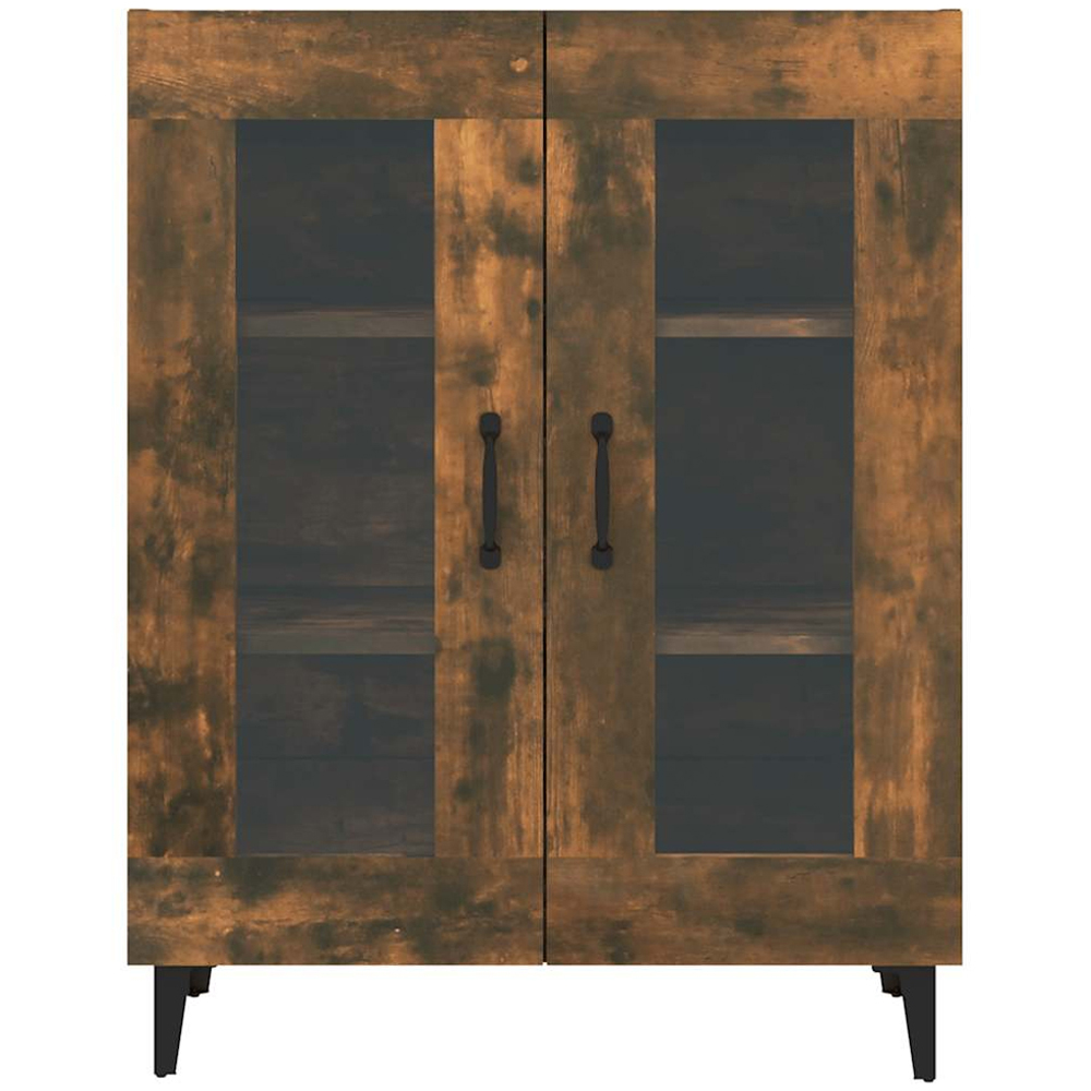 vidaXL 2 Glass Door Smoked Oak Sideboard Image 6