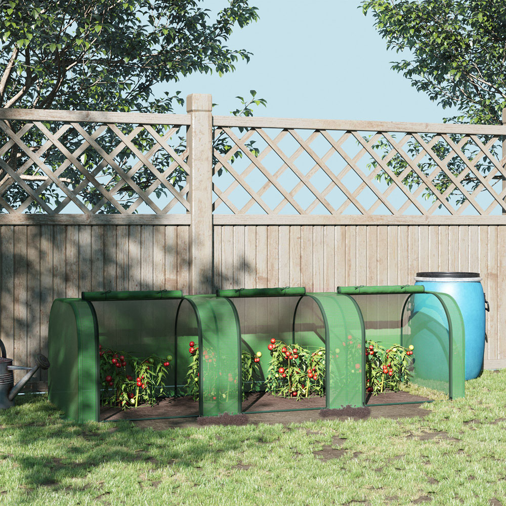Outsunny Long Plastic Cover Tunnel 9.6 x 3.2ft Greenhouse Image 2