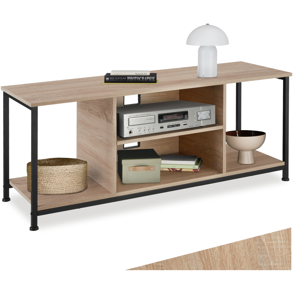 Tectake 4 Shelf Sonoma Oak TV Stand Image 2