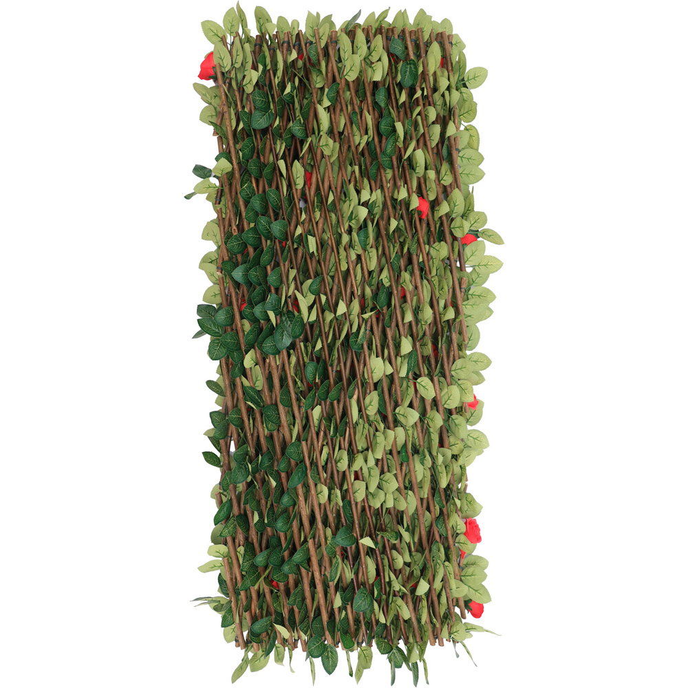 Expanding Red Rose Leaf Fence Green Image 4