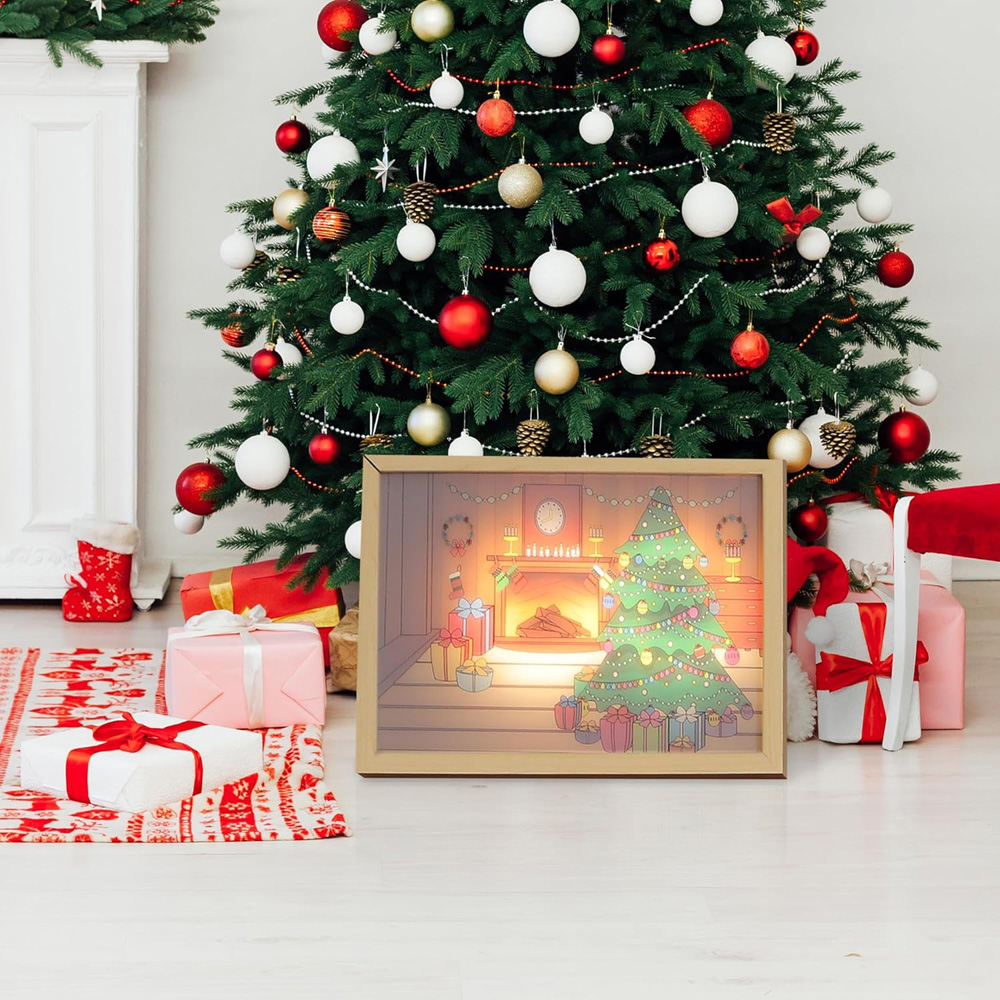 Alivio Christmas Tree Decorative Wall Photo Frame with Warm Lights 22 x 31cm Image 2