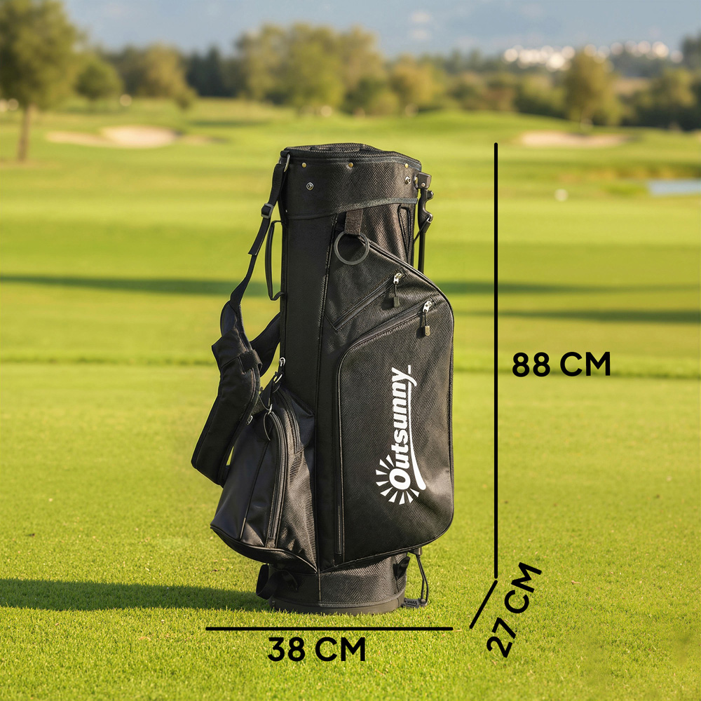 Outsunny Grey 6 Way Full-Length Divider Golf Stand Bags Image 9