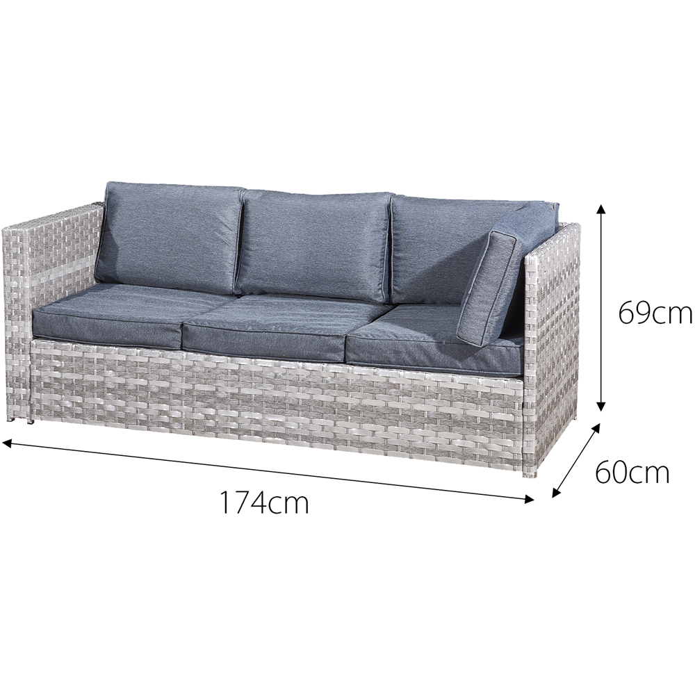 Oseasons Acorn 6 Seater Dove Grey Rattan Corner GRC Firepit Sofa Set Image 6