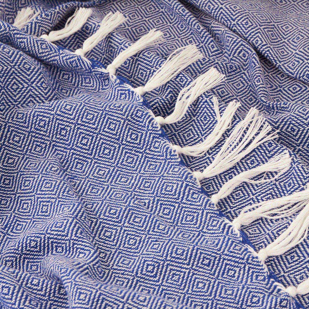 Furn Dessa Blue Geometric Woven Throw 130 x 180cm Image 2