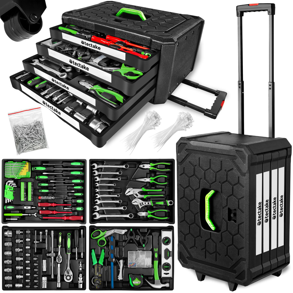 tectake 899 Piece Tool Box Set with Wheels Image 2