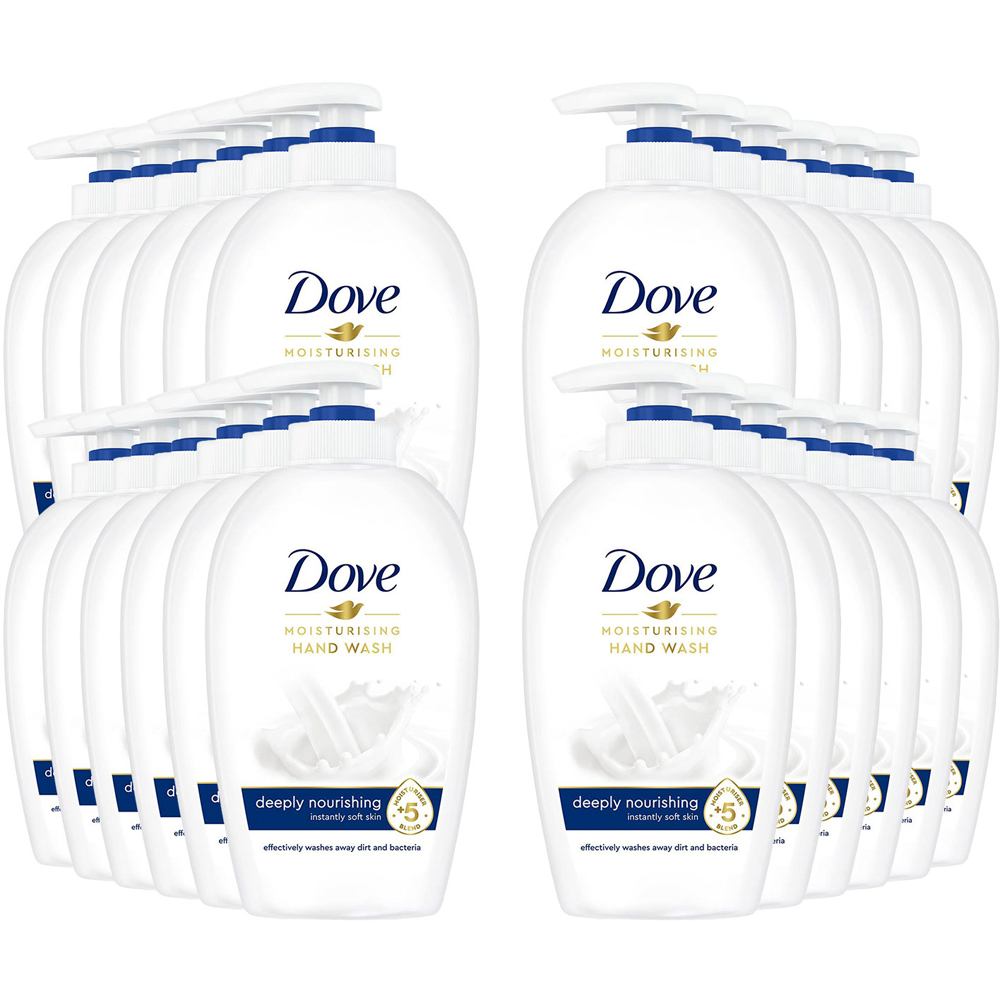 Dove Moisturising Deeply Nourishing Soft Skin Liquid Hand Wash 250ml 24 Pack Image 1