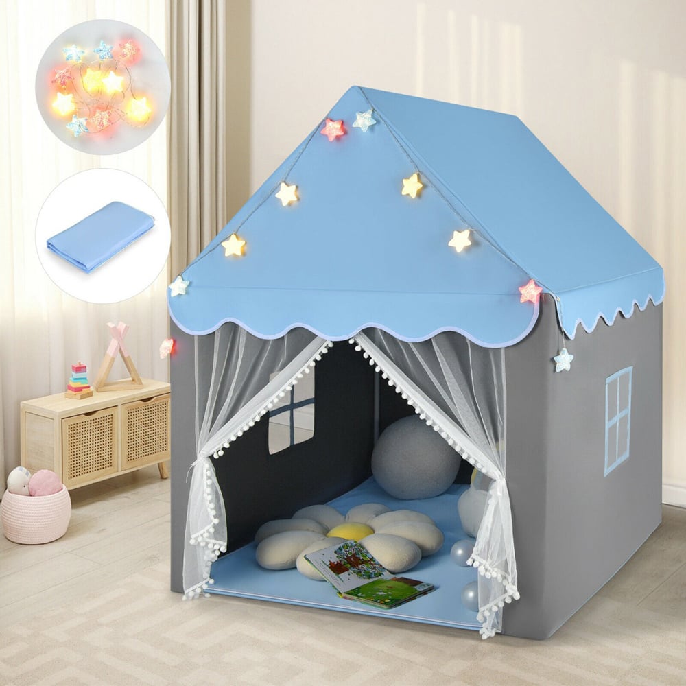 Costway Blue Kids Playhouse Large Image 2