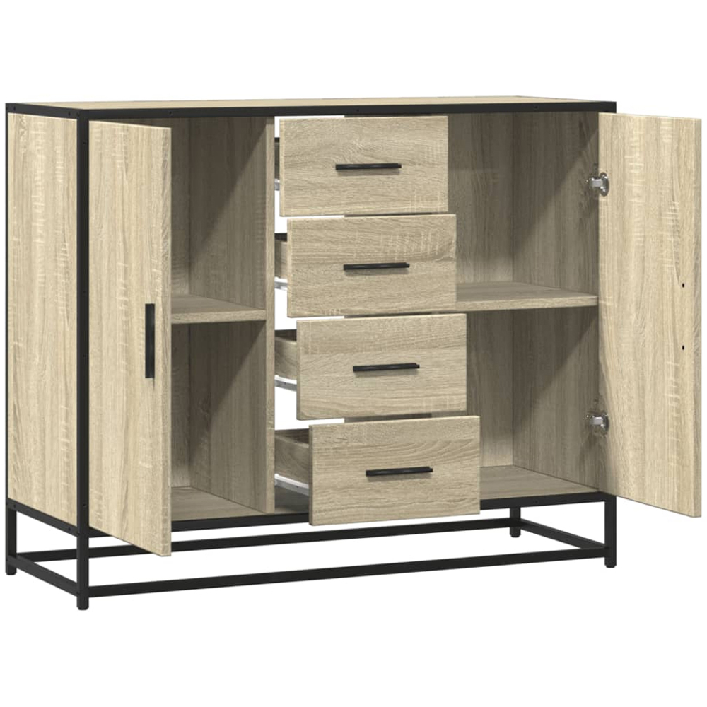 vidaXL 2 Door 4 Drawer Sonoma Oak Wide Sideboard Image 7