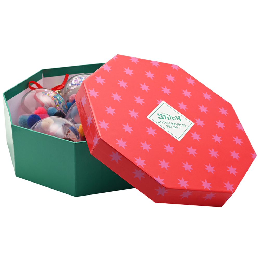 Disney Stitch Pom Pom Christmas Baubles 7 Pack Image 8