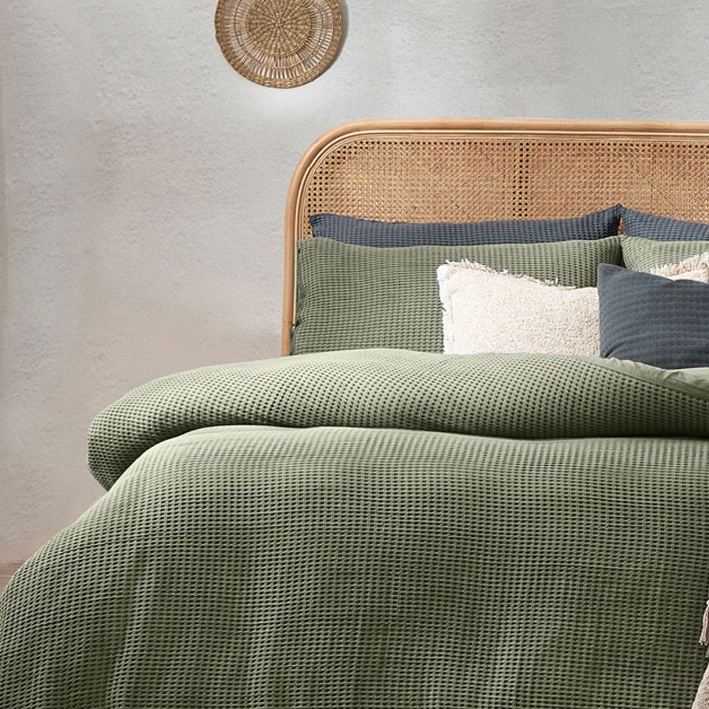 Yard Single Eucalpytus Chunky Waffle Duvet Set Image 2