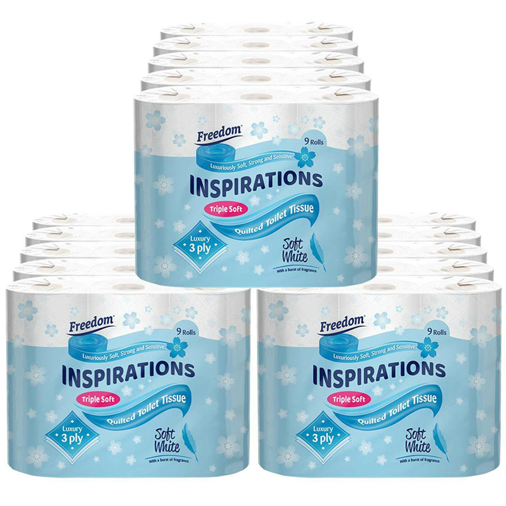 Freedom Inspirations Quilted White Toilet Paper 135 Rolls 3 Ply Image 1