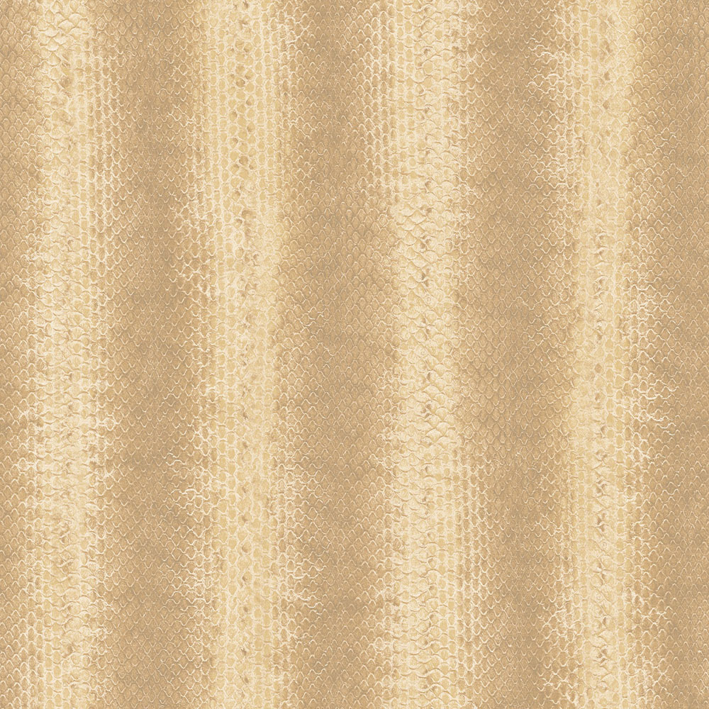 Galerie Natural FX Faux Snake Skin Ochre and Metallic Gold Wallpaper Image 1