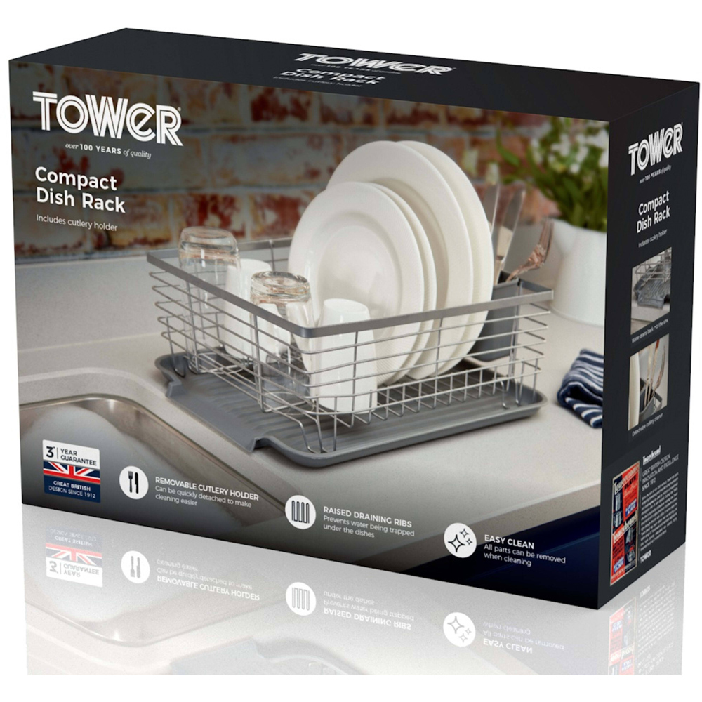 Tower Compact Dishrack with Cutlery Image 3