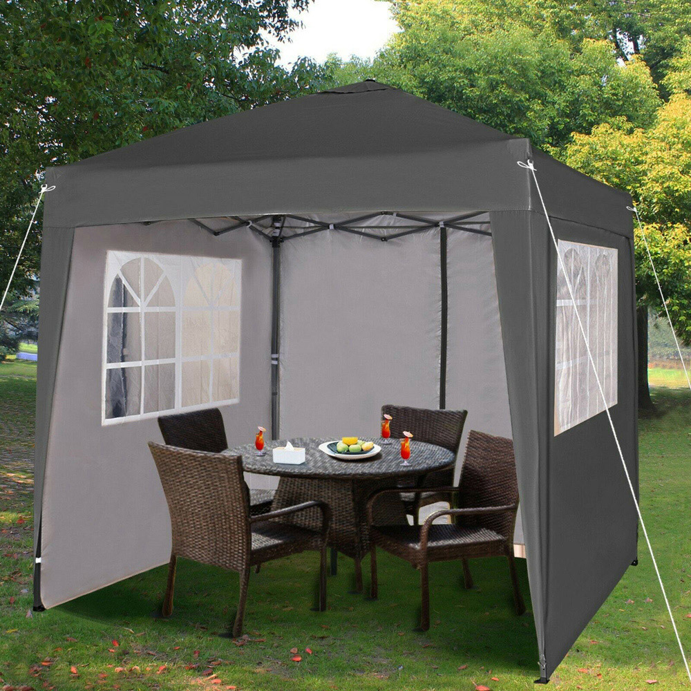 Grey 2 x 2m Pop Up Gazebo with Removable Sidewalls Image 1