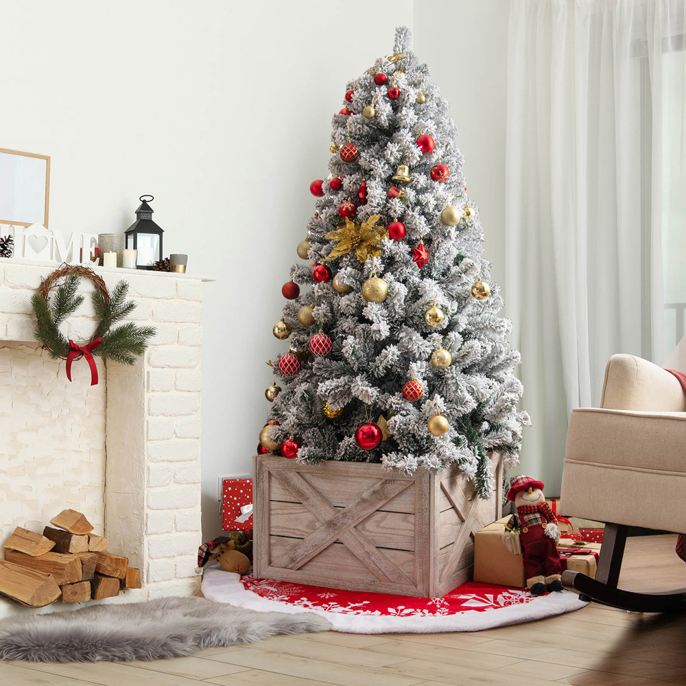 Costway Brown Christmas Tree Box Stand Small Image 2