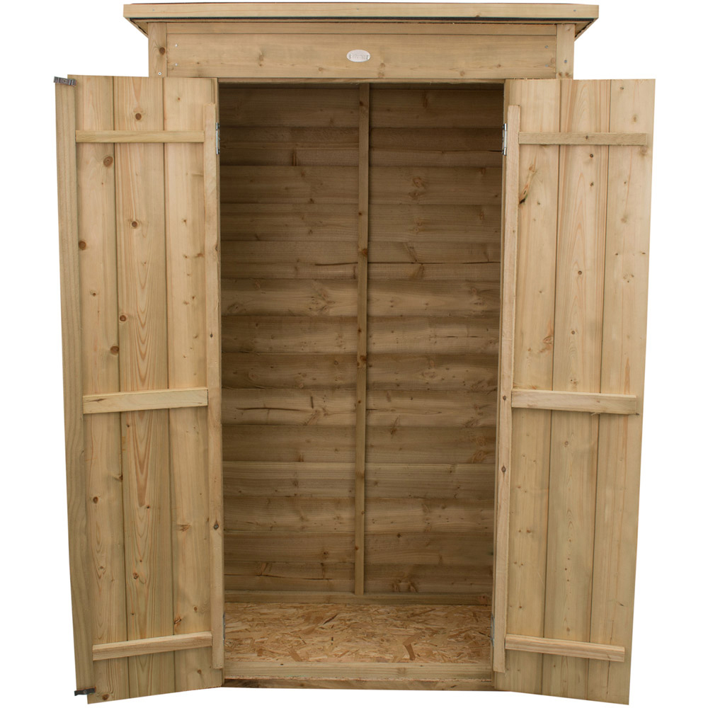 Forest Garden 1.4 x 3.1ft Pressure Treated Tall Pent Garden Storage Image 5